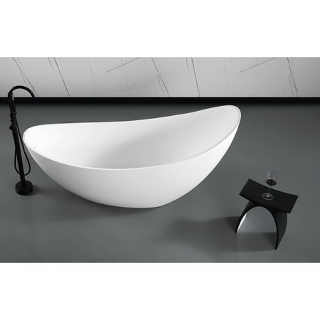 Alfi Brand Black Matte Arched Solid Surface Resin Bathroom / Shower Stool ABST77BM